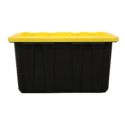 Berkley Jensen 27 Gallon Storage Tote/Strong Box - Black/Yellow