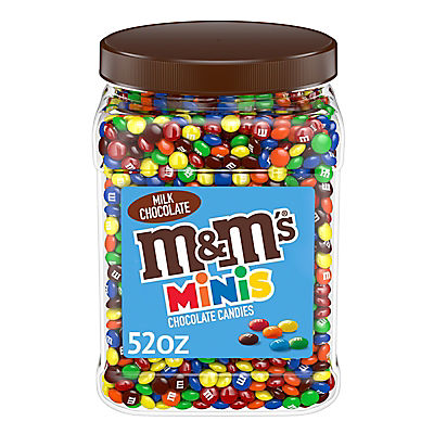 M&M'S Minis Milk Chocolate Candy, Mini Candy Mix Resealable Bulk Candy Jar, 52 oz.