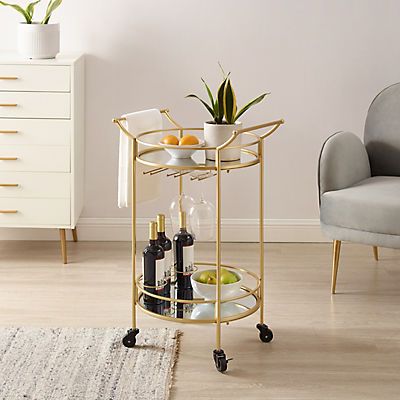 Berkley Jensen 34" Ulla Bar Cart - Gold