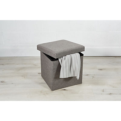 Berkley Jensen 15" Storage Ottoman with Tray - Gray