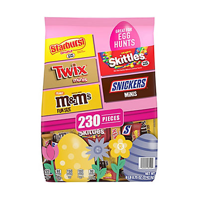 M&M's, Skittles, Twix, Snickers & Starburst Easter Candy Bulk Assortment, 230 pk.