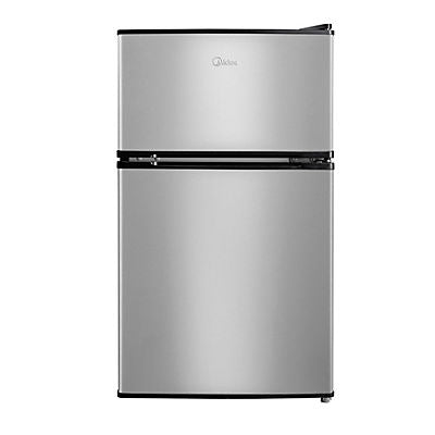 Midea 3.1 cu. ft. Double Door Compact Fridge - Stainless Steel Look