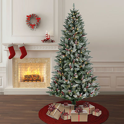 Berkley Jensen 7.5' Alpine Frosted Lighted Tree