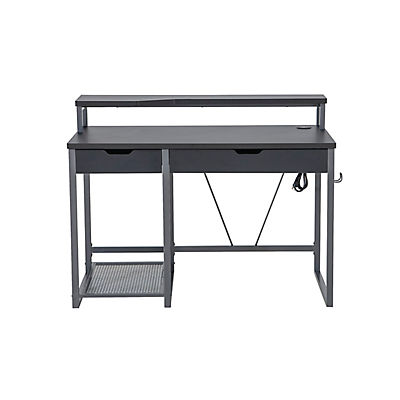 GameRider Game Desk with LED Lights and Wireless Charging - Black