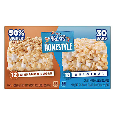 Rice Krispies Treats Homestyle Marshmallow Snack Bars Variety Pack, 30 ct.