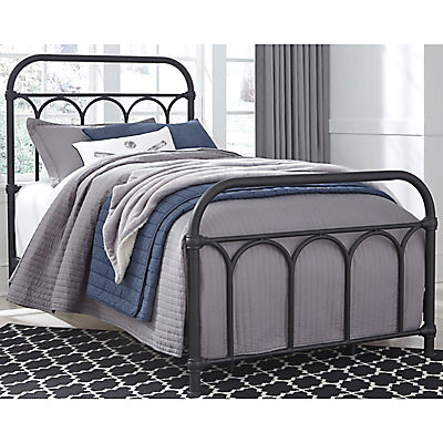 Ashley Furniture Twin Metal Headboard, Footboard, and Rails Bed - Black