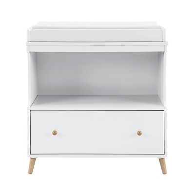 Delta Children Essex Changing Table with Drawer - White with Natural