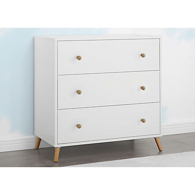 Delta Children Essex 3 Draw Dresser - White with Natural