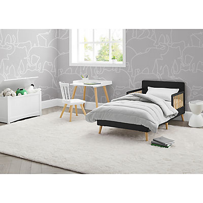 Delta Children Logan Wood Toddler Bed - Dark Grey with Natural