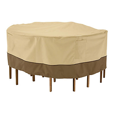 Classic Accessories Veranda Collection 94" Patio Table and 6-Chair Set Cover - Pebble/Bark/Earth