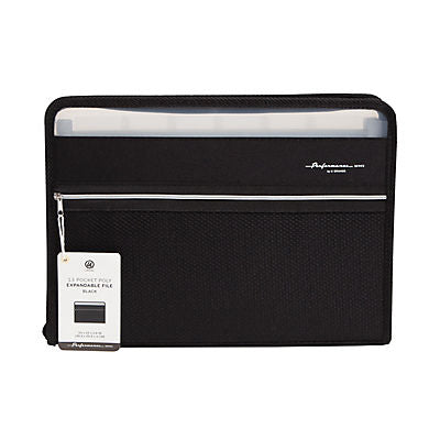 U Brands 13-Pocket Expandable File Folder - Black