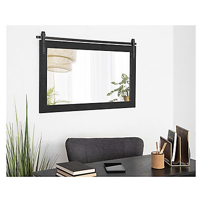 Kate and Laurel Cates Farmhouse Horizontal Wood Framed Wall Mirror - Black