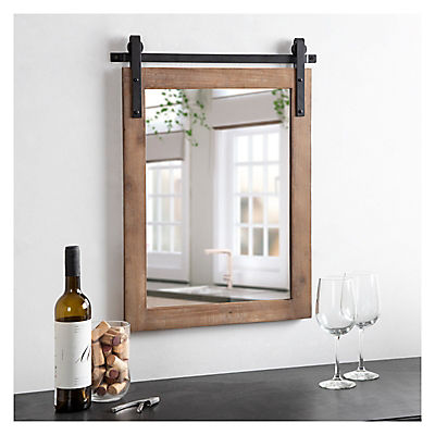 Kate and Laurel Cates Farmhouse Wood Framed Wall Mirror - Rustic Brown
