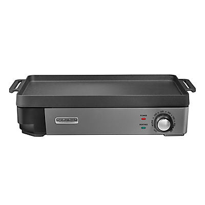 Hamilton Beach Professional Cast Iron Electric Grill, 10"x16" Preseasoned Cooking Surface