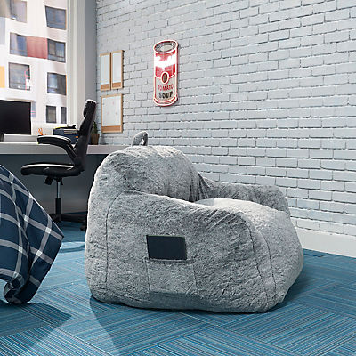 LushPlush Plush Foam Chair Lounger - Gray