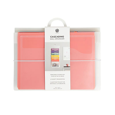 U Brands Cascading 14" x 34" Wall Organizer, 6 Removable Folder Pockets