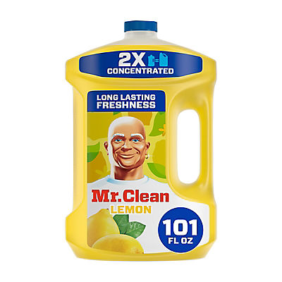 Mr. Clean 2X Concentrated Multi Surface Cleaner with Lemon Scent, All Purpose Cleaner, 101 fl oz