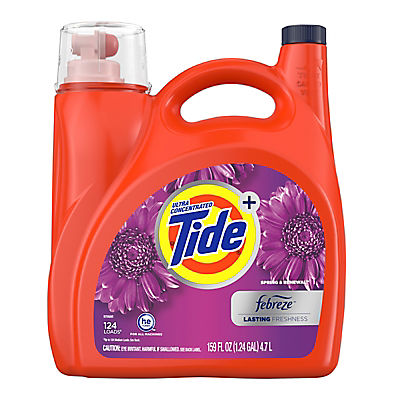 Tide Plus Febreze Freshness Spring & Renewal HE Turbo Clean Liquid Laundry Detergent, 124 loads/159 fl. oz.