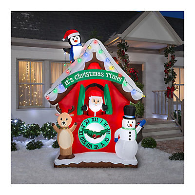 Gemmy Animated Inflatable Christmas Clock Scene