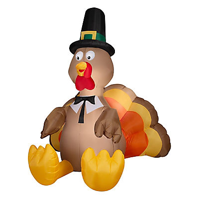 Thanksgiving Pilgrim Inflatable Turkey, 7'W x 8'H