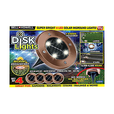 Bell + Howell Solar Disk Lights Bronze, 8 pk.