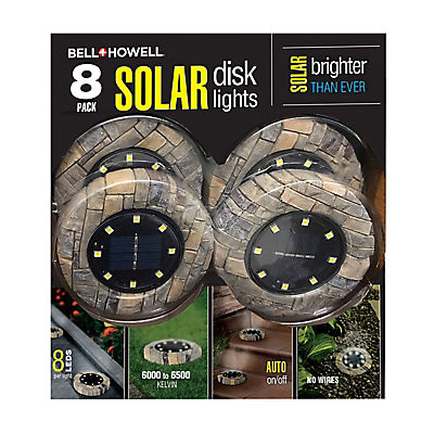 Bell + Howell Solar Disk Light Stone Slate, 8 pk.