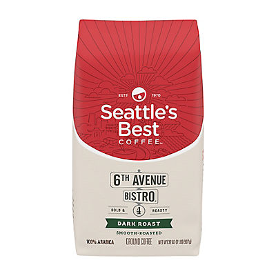Seattle's Best Coffee 6th Avenue Bistro Smooth-Roasted Dark Roast Ground 100% Arabica Coffee, 32 oz.