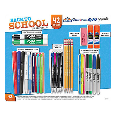 Sharpie, Elmer's, Expo, Paper Mate Back To School Essentials 42-Piece School Supply List Value Pack