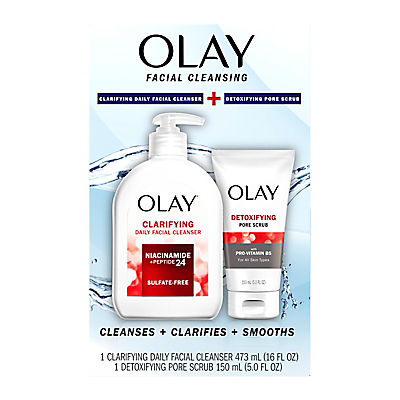 Olay Facial Cleansing Duo, 16 fl. oz. Face Wash and 5 fl. oz. Pore Scrub