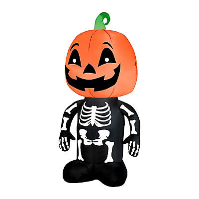 Gemmy Halloween Inflatable Jack-O'-Lantern Skeleton Boy