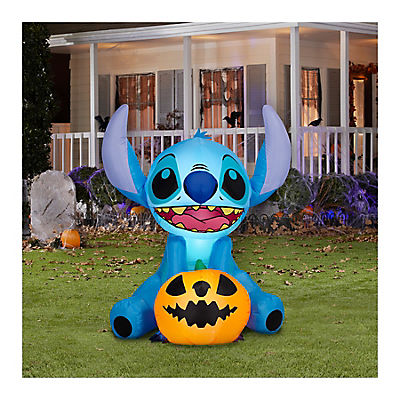 Disney Halloween Inflatable Stitch with Jack-O'-Lantern