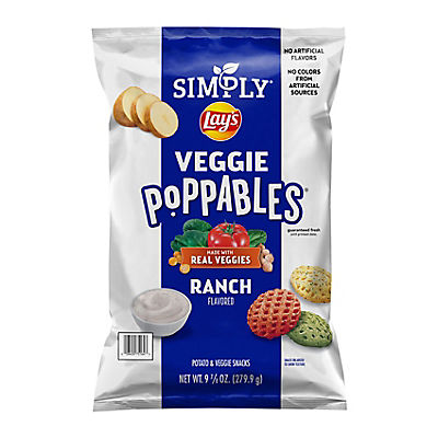 Lay's Simply Veggie Poppables Potato & Veggie Snacks, Ranch Flavored, 9.875 oz.