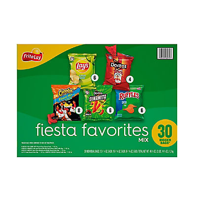 Frito Lay Variety Pack of Snacks and Chips, Fiesta Favorites Mix, 30 ct.