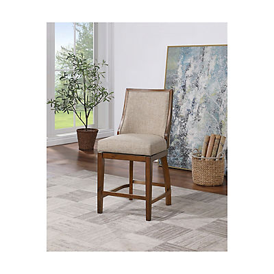 Katherine 24" Swivel Barstool Full Linen Back Fabric Upholstery