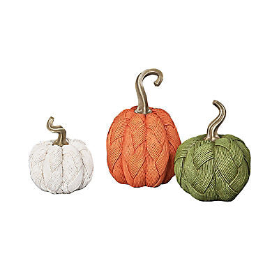 Berkley Jensen Knit Resin Pumpkins, Set of 3