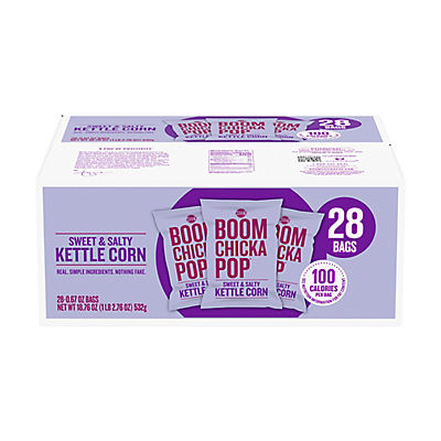 Angie's Boomchickapop Sweet & Salty Kettle Corn Popcorn Individual Bags, 28 ct./0.67 oz.