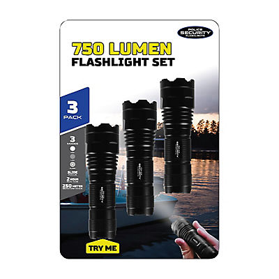 Police Security 750-Lumen Flashlight, 3 pk.