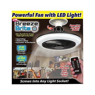 Breeze Brite Screw In Fan And LED Light