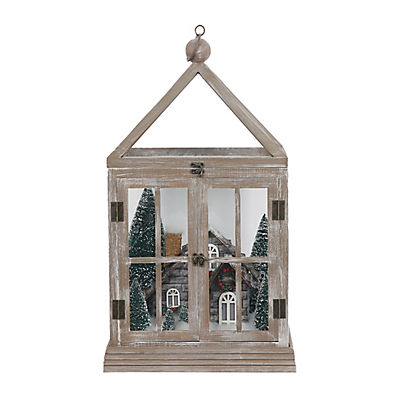 Berkley Jensen 22.5" Winter Scene Lantern with Timer
