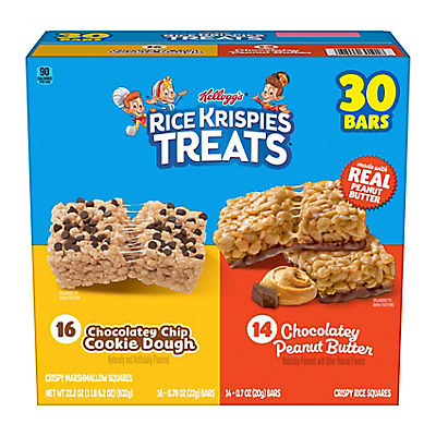 Rice Krispies Treats Crispy Marshmallow and Rice Squares Variety Pack, Lunch Snacks, 30 ct.