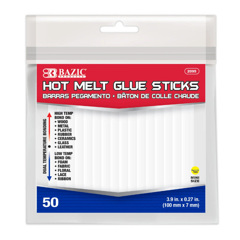 Dual Temp Mini Hot Glue Sticks 50Ct 3.9 X 0.27In (Pack of 10)