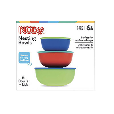 Nuby Food Nesting Bowls with Covers, 6 pk.