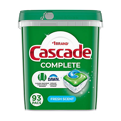 Cascade Complete Fresh Scent Dishwasher Detergent ActionPac Pods, 93 ct.