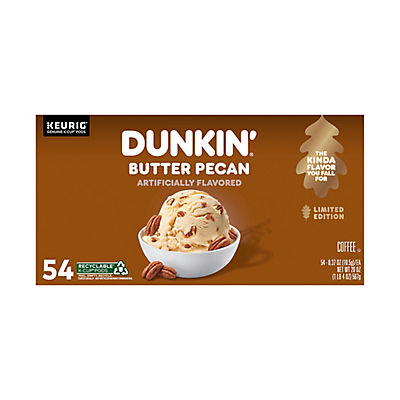 Dunkin' Butter Pecan Artificially Flavored Coffee, K-Cup Pods, 54 ct.