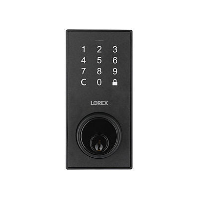 Lorex Bluetooth Deadbolt Smart Lock with Touchpad and App Control - Matte Black