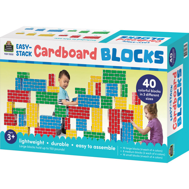 40Pcs Easy Stack Cardboard Blocks