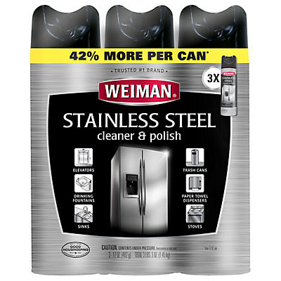 Weiman Stainless Steel Cleaner, 3 pk./17 oz.