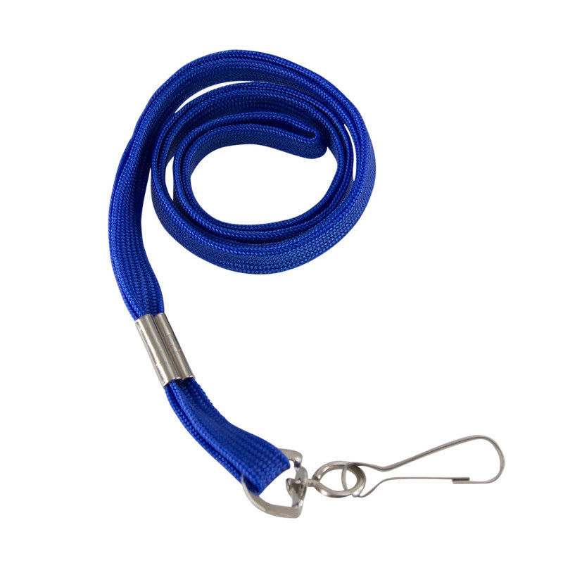 Lanyard Flat Blue with J Hook 100/Pk