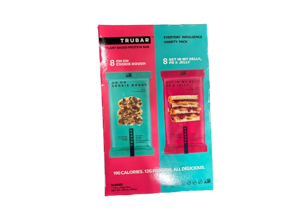 Trubar Plant Protein , Cookie Dough & Jelly PB, 16 Count