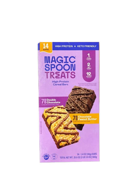 Magic Spoon Treats, High-Protein Cereal Bards, Double Chocolate & Chocolate Peanut Butter, 19.6 oz.